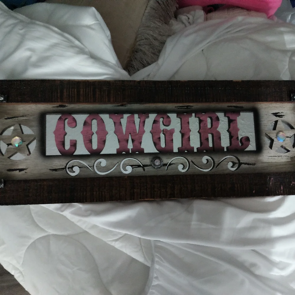 Pink Cowgirl Mirrored Picture